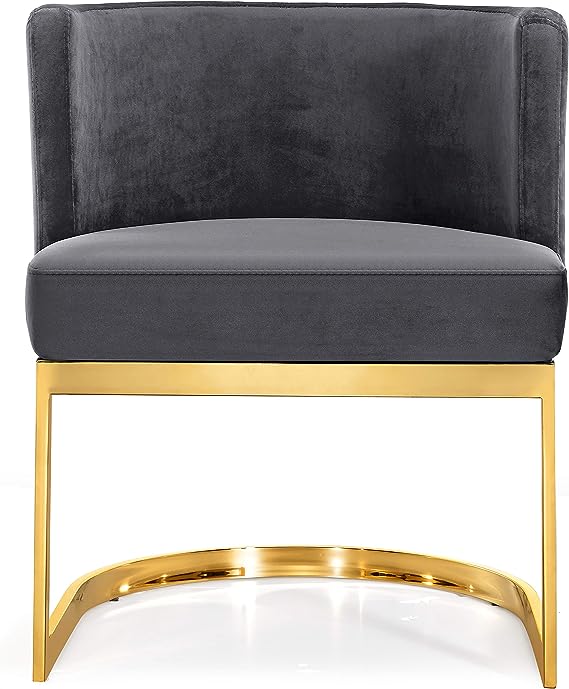 NTK Customer Chair Meridian GREY with Polished Gold Metal Frame