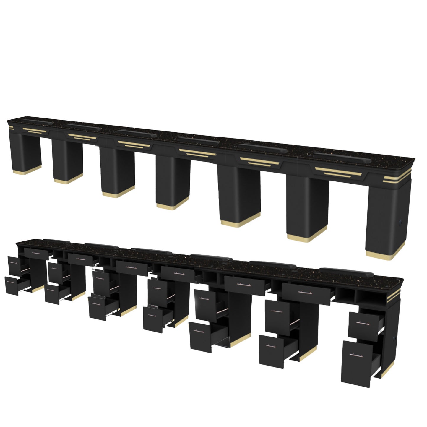 6 IN A ROW VENT PIPE NOIRE