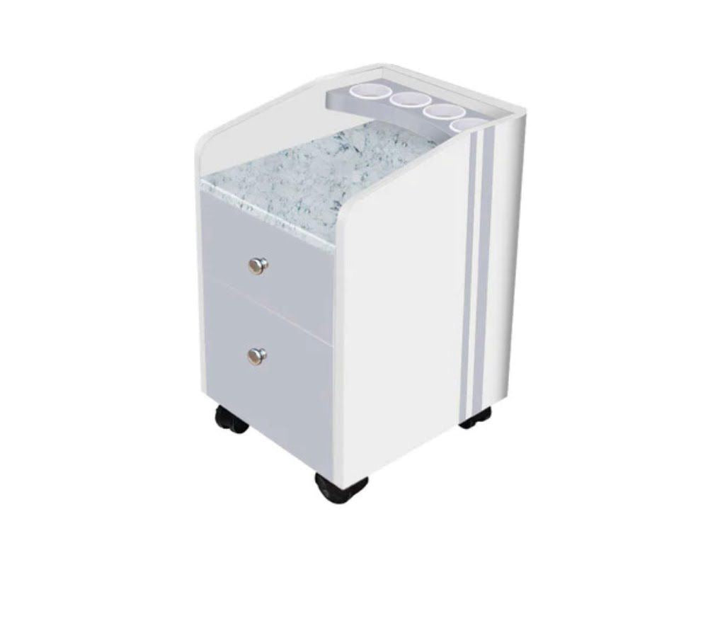High Rollable PediCart with Marble Top Cart