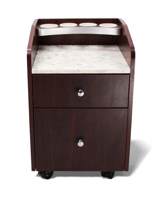 Woody Rollable PediCart with Marble Top Cart