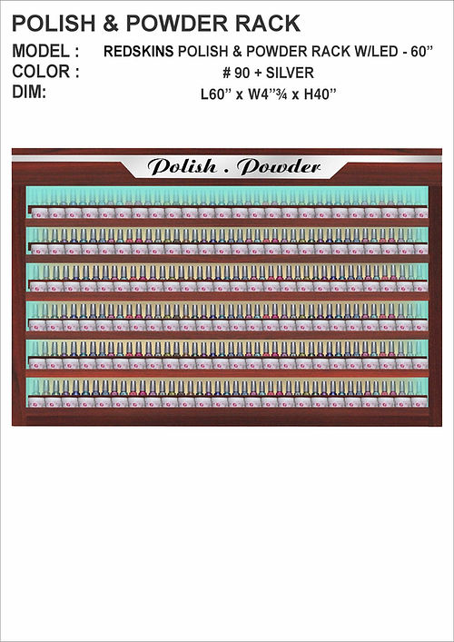 Red Cowboy Polish and Powder Rack 60 inches with LED