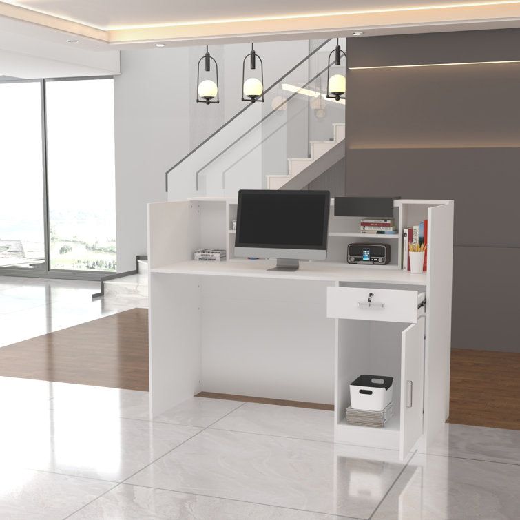 Rectangular Wood Reception Desk