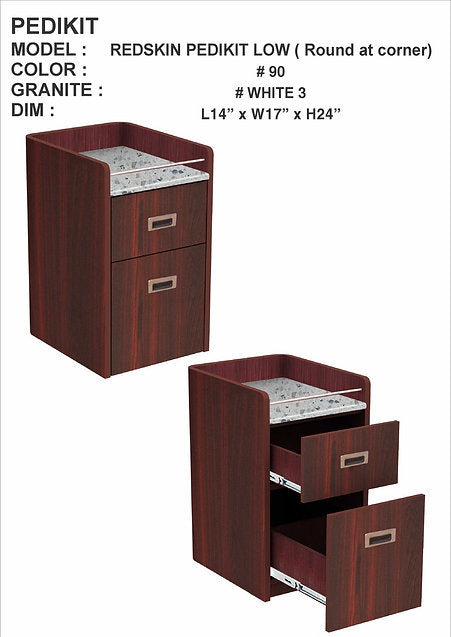 Woody Rollable PediCart with Marble Top Cart