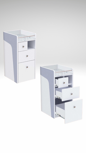 High Rollable PediCart with Marble Top Cart