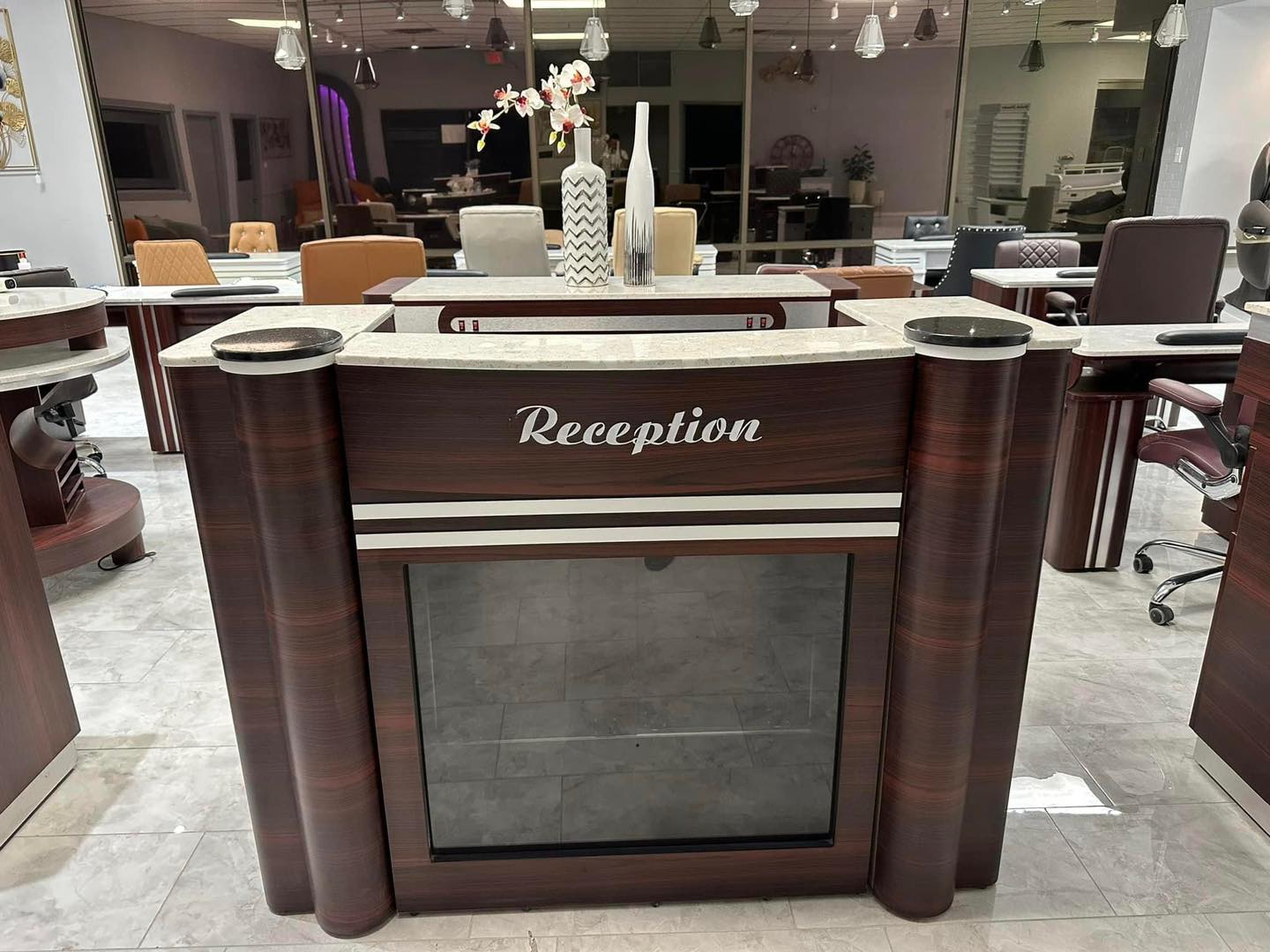 Red Cowboy Station Salon Reception Desk