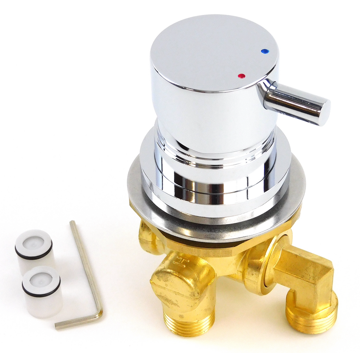 UNIVERSAL PEDICURE SPA CHAIR FAUCET 3 WAY HOT AND COLD MIXER VALVE 1/2