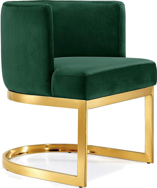 NTK Customer Chair Meridian Green with Polished Gold Metal Frame