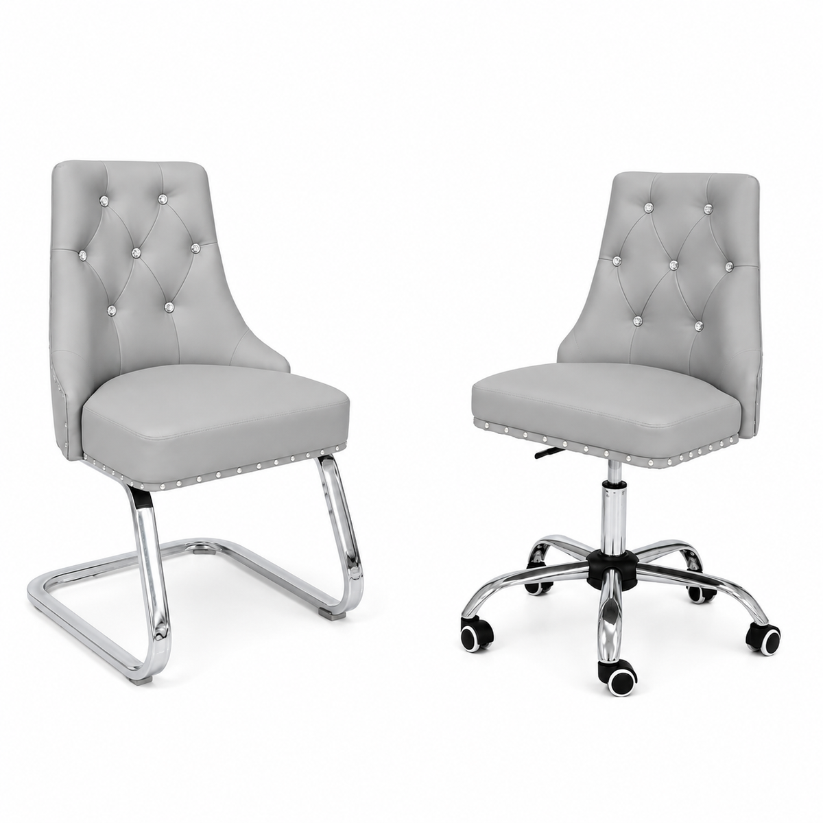 Gem Customer & Technician Chair Combo - Grey
