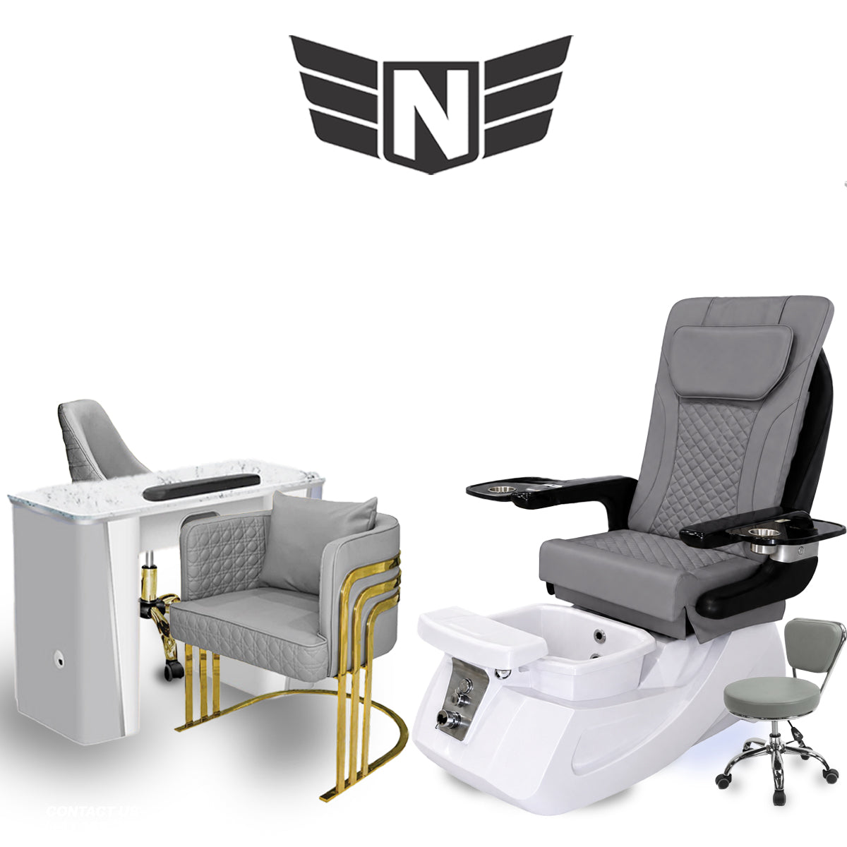 𝗧𝗮𝘆𝗹𝗼𝗿 𝗣𝗲𝗱𝗶𝗰𝘂𝗿𝗲 𝗦𝗽𝗮 𝗖𝗵𝗮𝗶𝗿 𝗪𝗵𝗶𝘁𝗲 𝗚𝗿𝗲𝘆