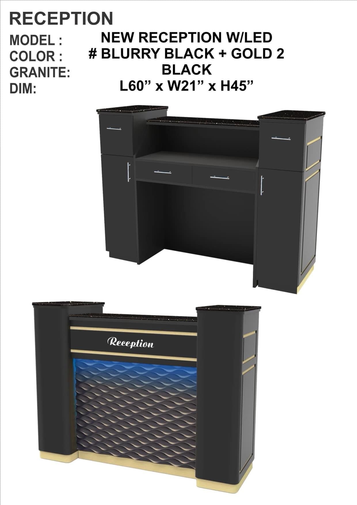 Nail Station Salon Reception Desk Black