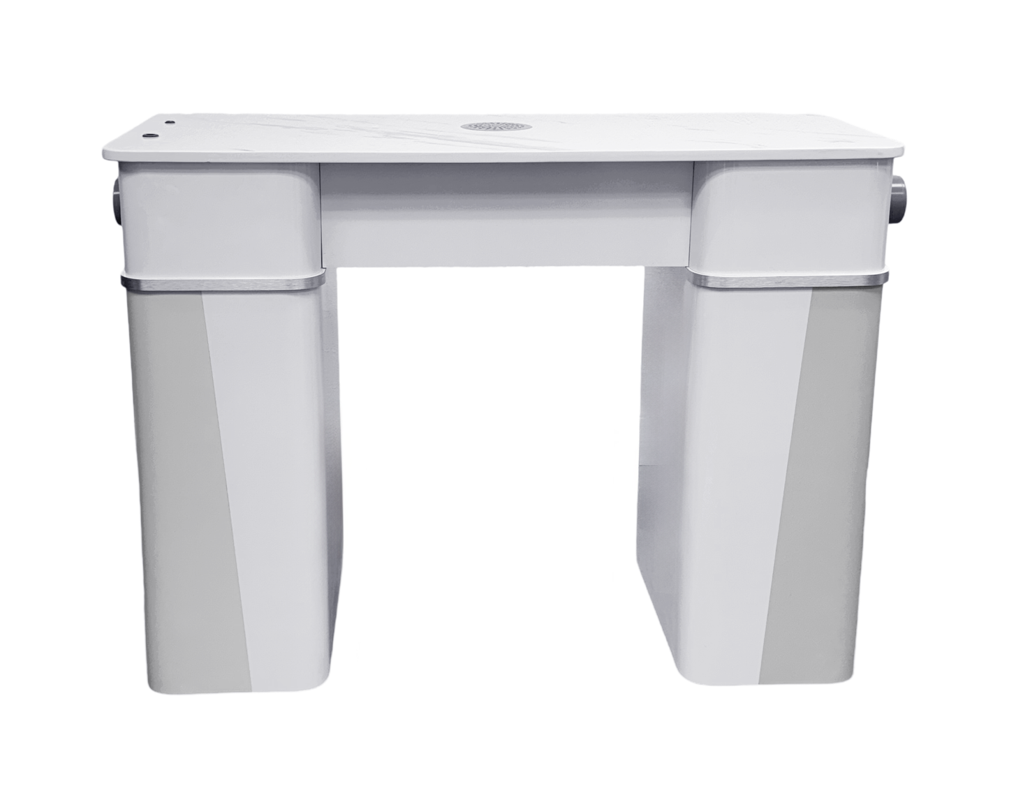 NTK SPA NS01 Nova Manicure Nail Table Marble Countertop White and Grey [VENT PIPE]