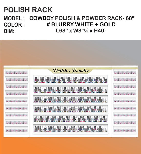 White & Gold Polish and Powder Rack 68