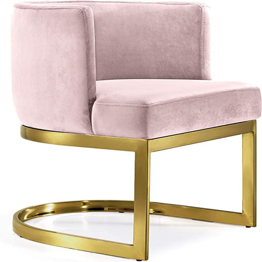 NTK Customer Chair Meridian PINK with Polished Gold Metal Frame