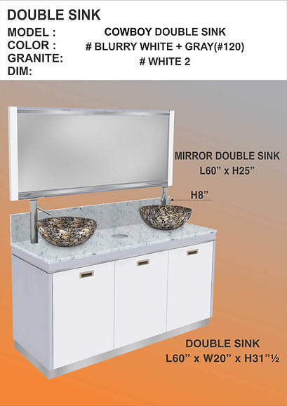 Cowboys - Double Sink with Mirror