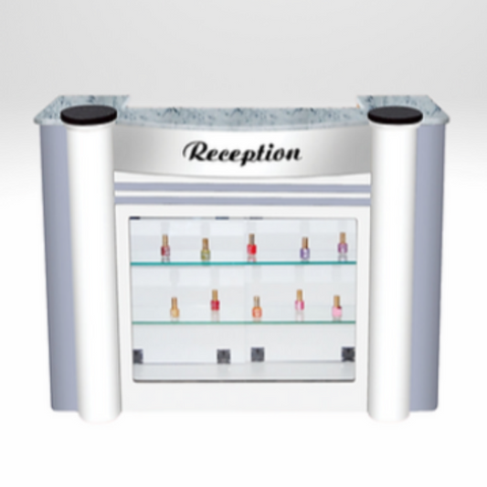 Nail Station Salon Reception Desk White and Grey CW_3