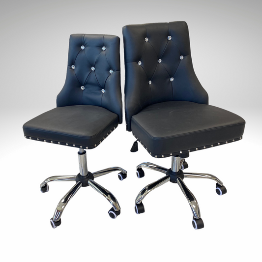 Customer & Technician Chair Combo - BLACK